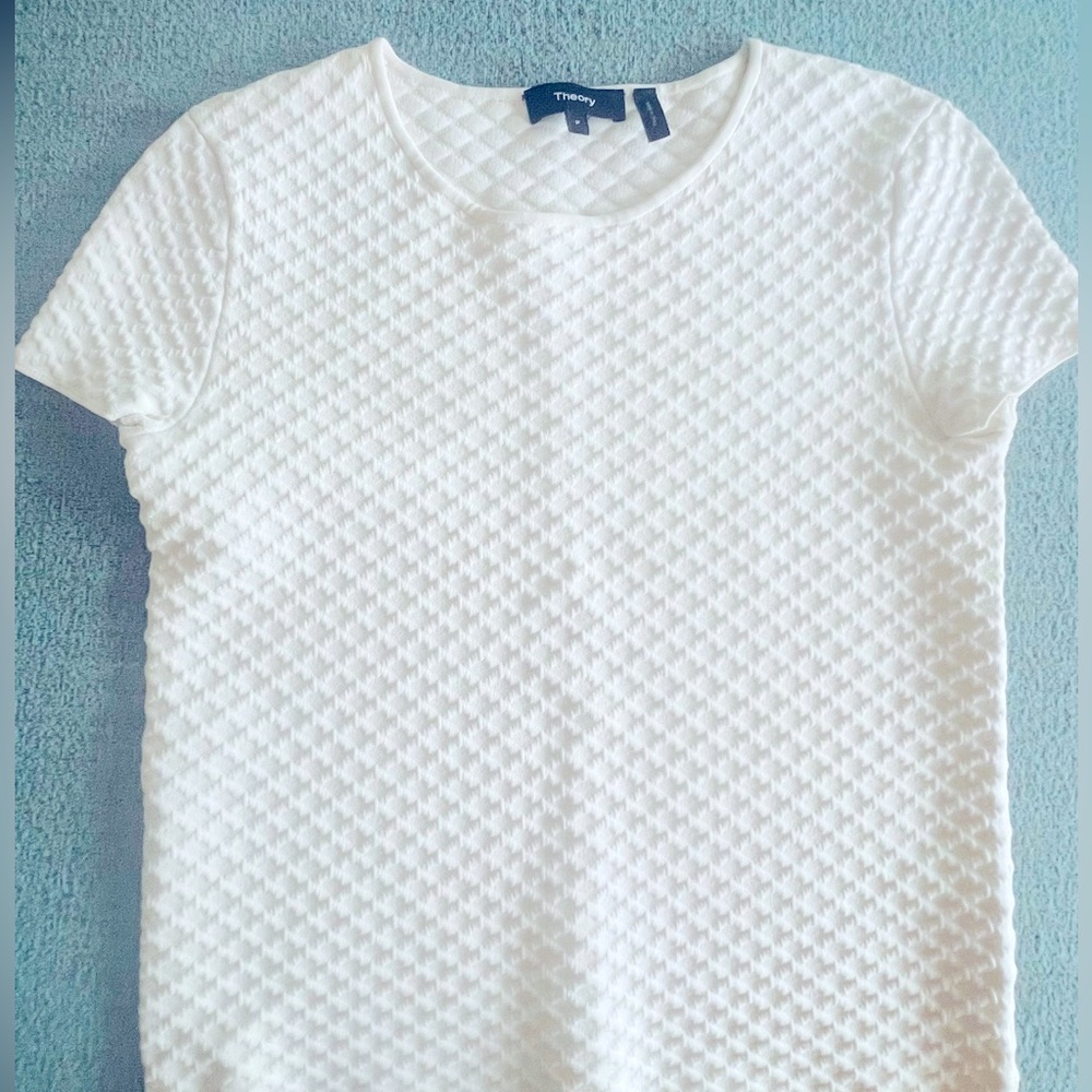 New Without Tags Theory Knit Ferson Glossed Boxy Top Size P White